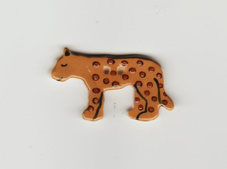 Leopard ceramic button