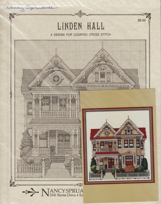 Nancy Spruance Designs Linden Hall signed cross stitch pattern