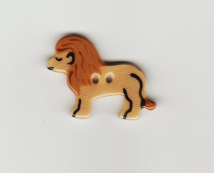 Lion ceramic button