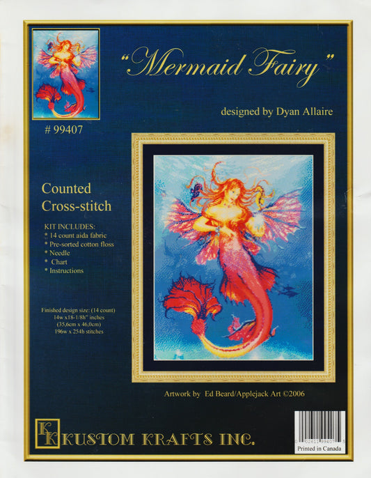 Kustom Krafts Mermaid Fairy 99407 cross stitch kit