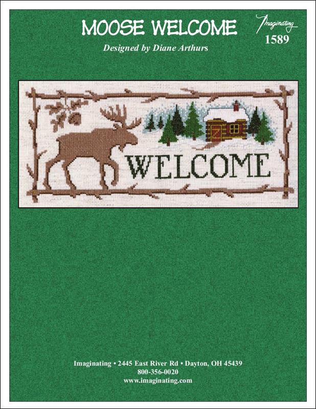 Imaginating Moose Welcome 1589 cross stitch pattern