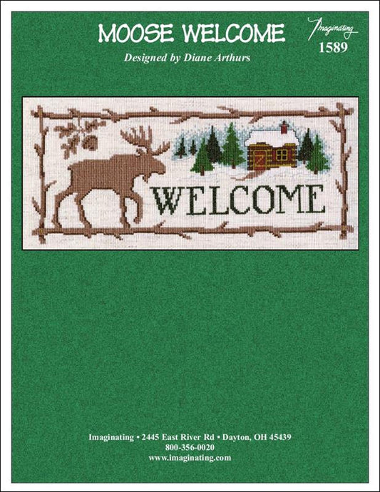 Imaginating Moose Welcome 1589 cross stitch pattern