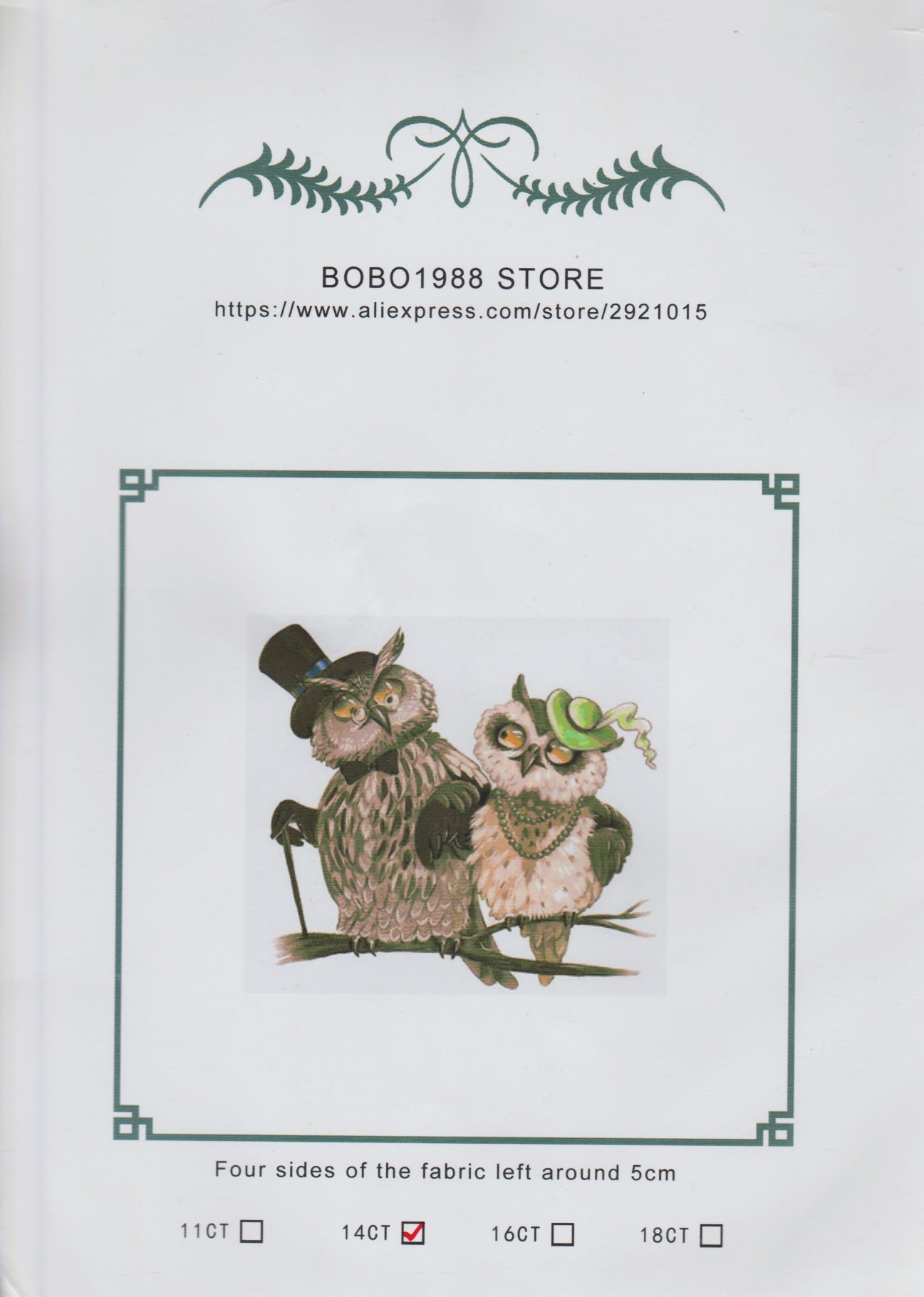 Bobo1988 Mr. & Mrs. Owl cross stitch kit
