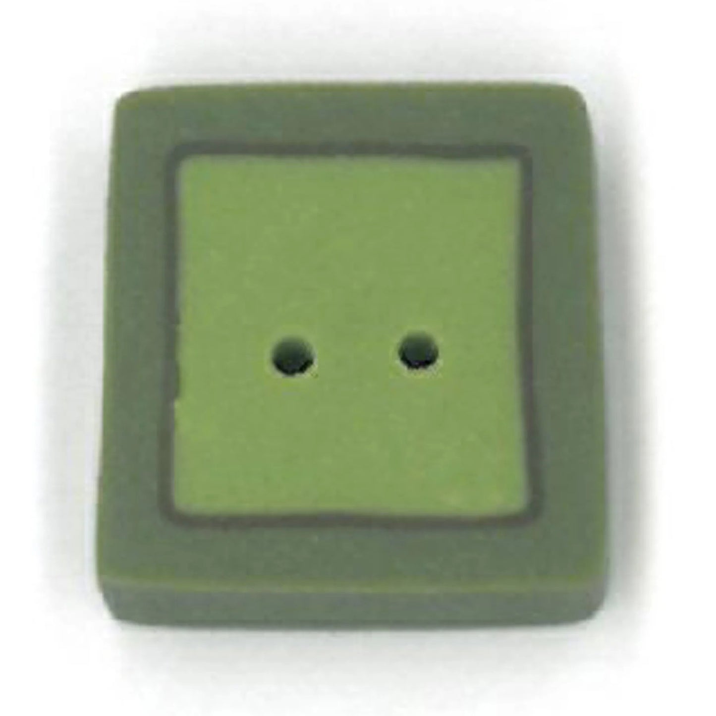 Just Another Button Company  Olive Light Green Window, MS1008.S flat 2-hole clay cross stitch button