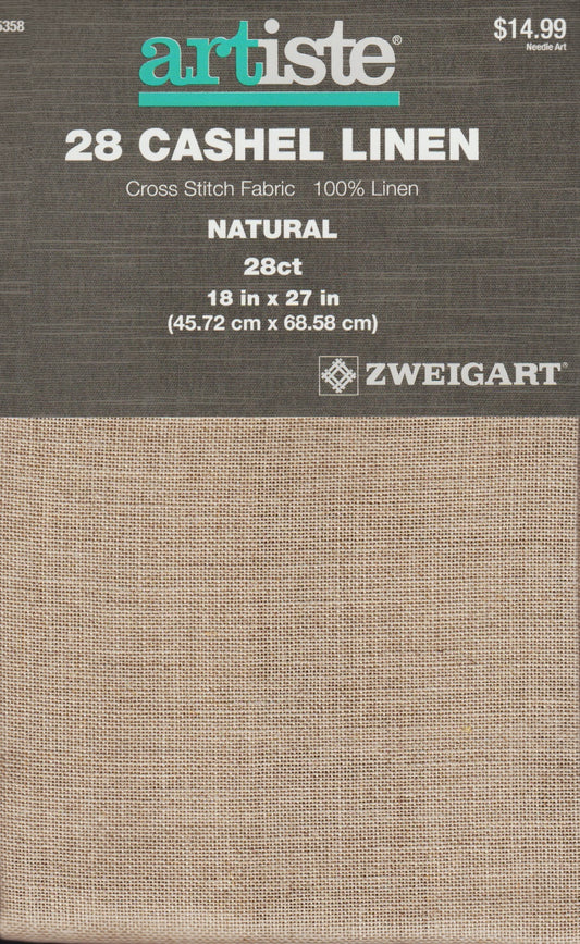 Artiste Zweigart Cashel 28ct 18x27 Natural Fabric