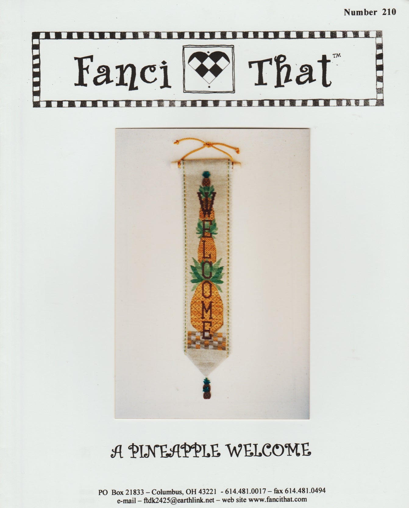 Fanci That A Pineapple Welcome 210 cross stitch pattern