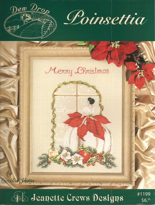 Jeanette Crews Poinsettia 1199 Christmas flower cross stitch pattern