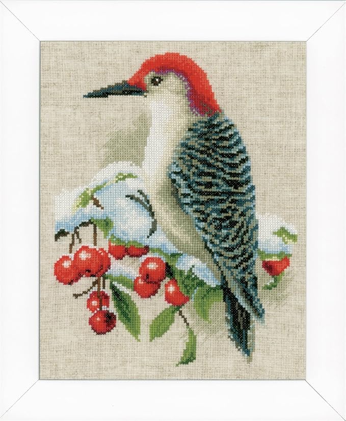 Vervaco Red Woodpecker PN-0149691 cross stitch kit