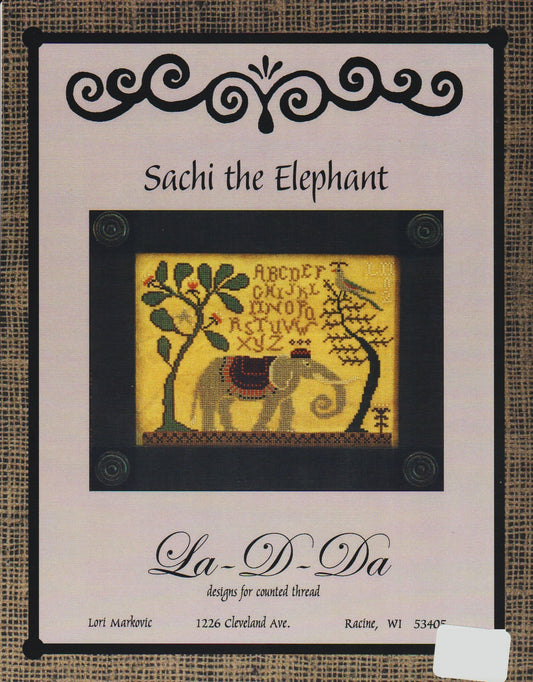 La-D-Da Sachi the Elephant cross stitch pattern