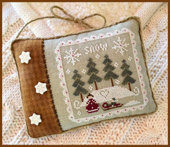 Little House Needleworks Snowy Winter cross stitch pillow pattern