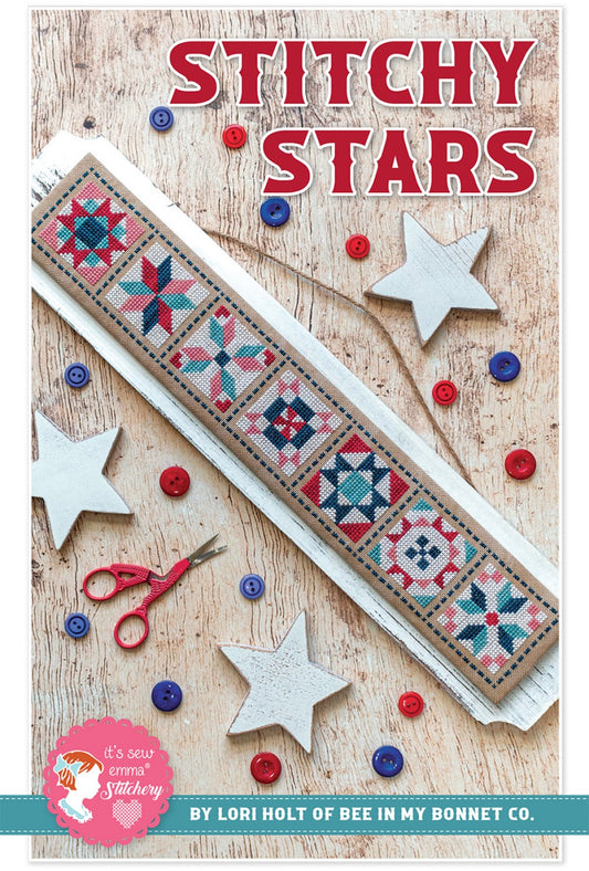 It's Sew Emma Stitchy Stars ISE-441 quilt square cross stitch pattern