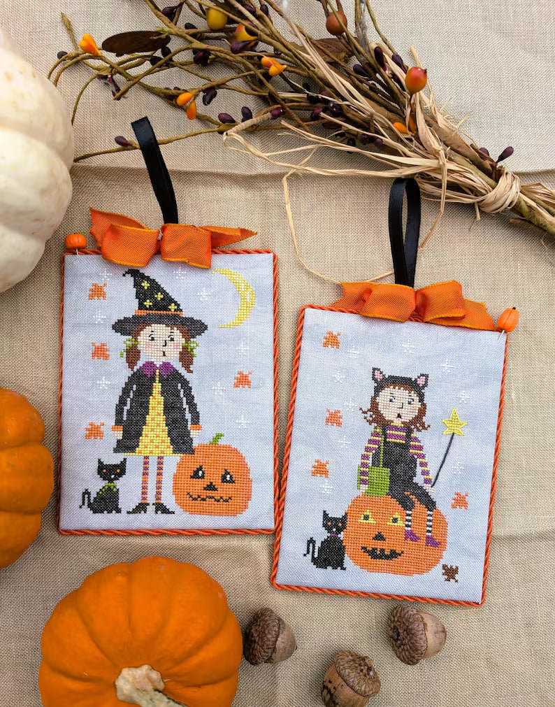 Lila's Studio Trick or Treat halloween ornament cross stitch pattern