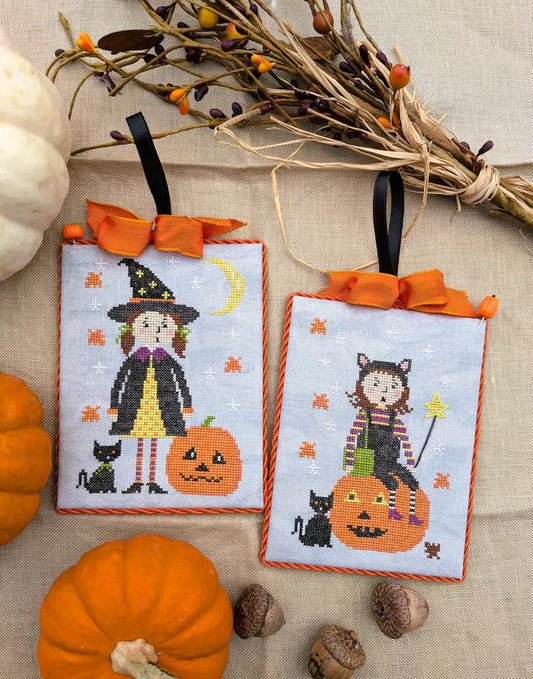 Lila's Studio Trick or Treat halloween ornament cross stitch pattern