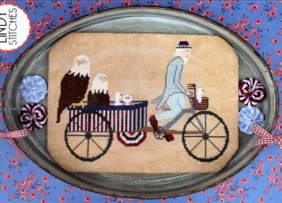 Lindy Stitches Uncle Sam's Rickshaw cross stitch pattern