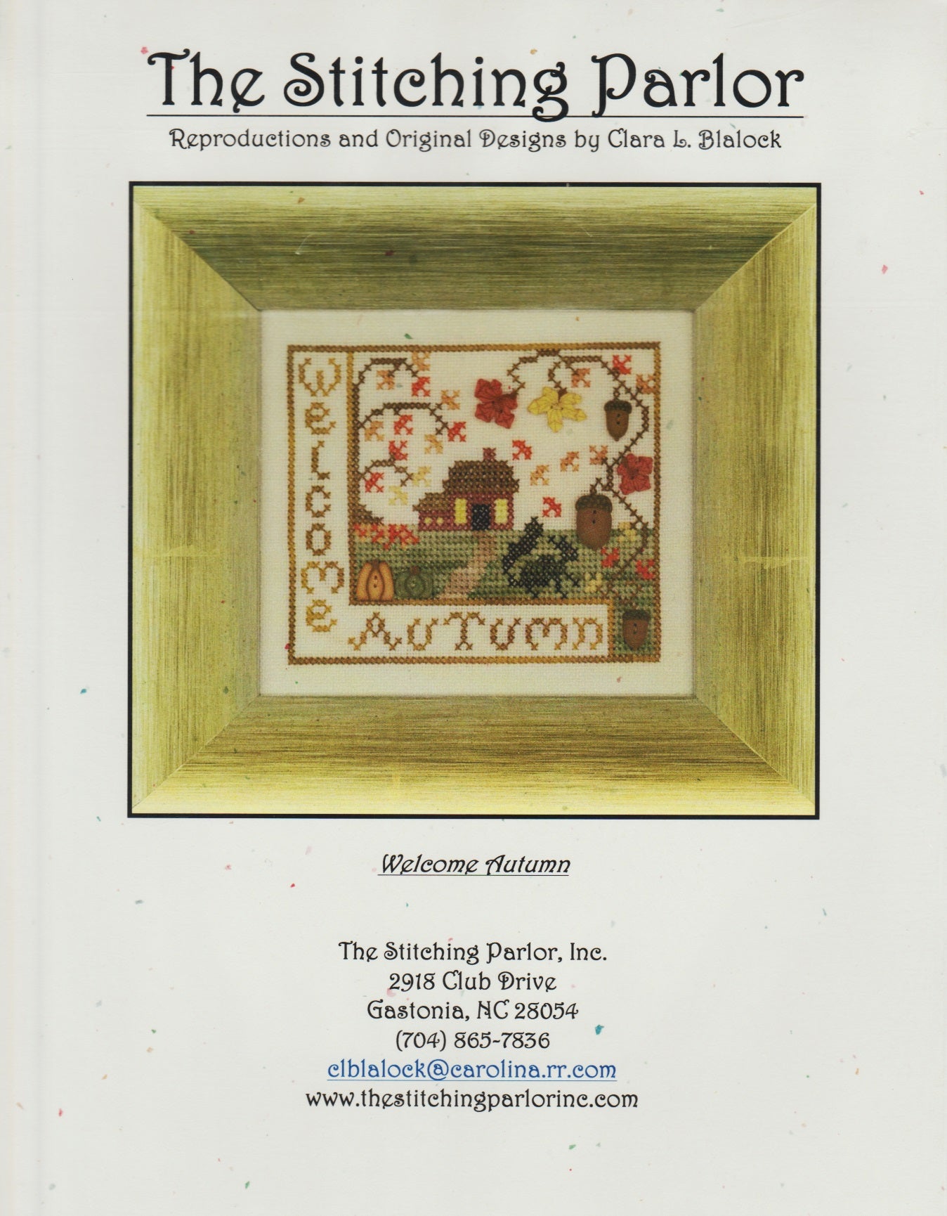 The Stitching Parlor Welcome Autumn cross stitch pattern