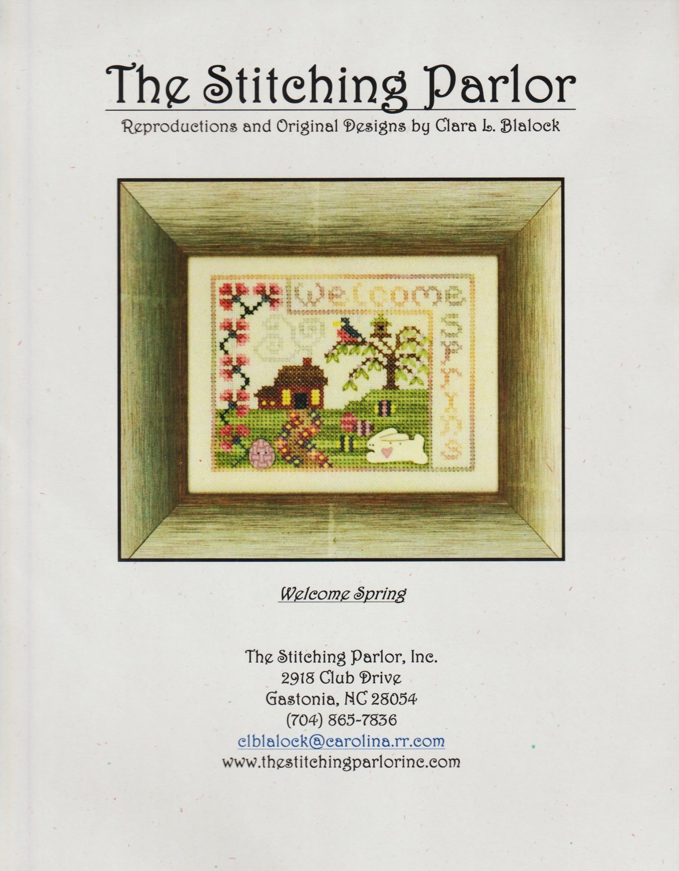 The Stitching Parlor Welcome Spring cross stitch pattern