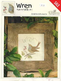 Victoria Sampler Wren CJ01 bird cross stitch pattern