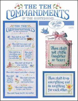 Sue Hillis Ten commandments of sisterhood cross stitch pattern