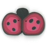 Just Another Button Company Cranberry Ladybug 1103 button