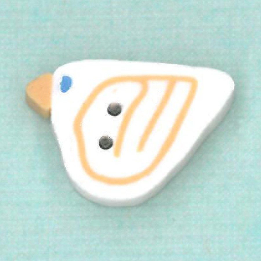 Just Another Button Company White Bird 1111 button