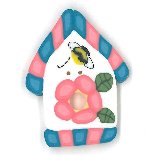 Pink/blue Birdhouse Buttons