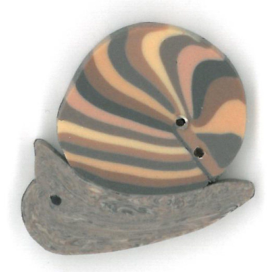 just Another Button Company Giant Snail 1133 handmade clay buton