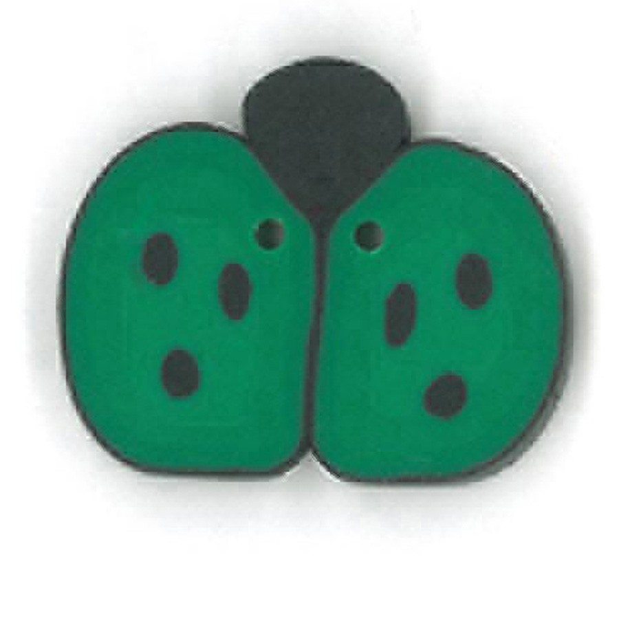 Just Another Button Company Medium Green Ladybug 1155 Buttons
