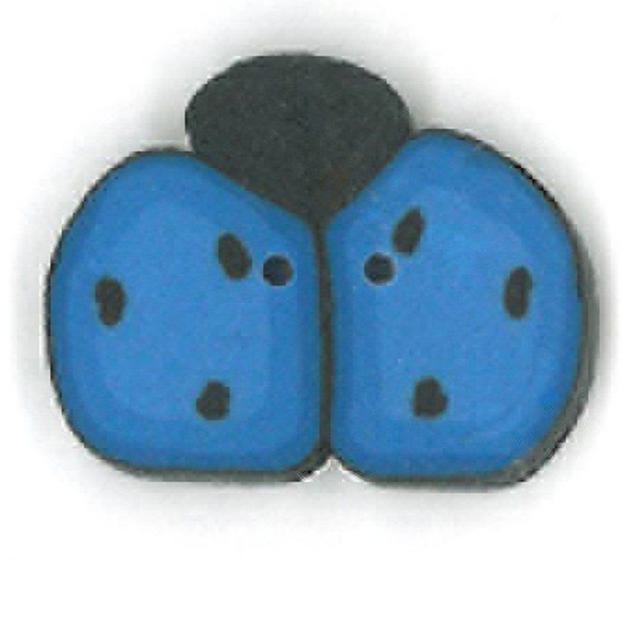 Just Another Button company Medium Blue Ladybug 1157 Buttons
