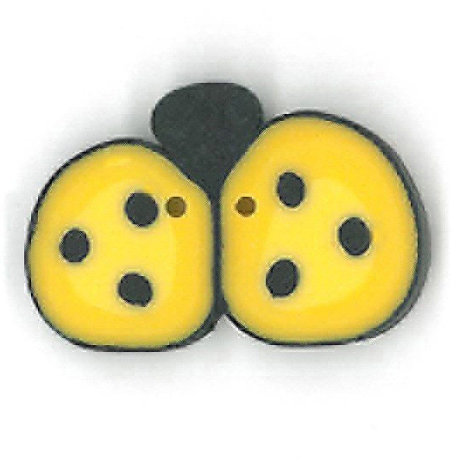 Just Another Button company Yellow Ladybug 1158 Buttons