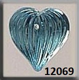 Mill Hill Medium Fluted Heart Aqua 12069 Glass treasure