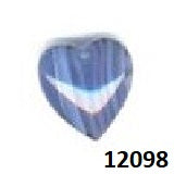 Mill Hill Vertical Striped Heart Blue 12098 Glass Treasure