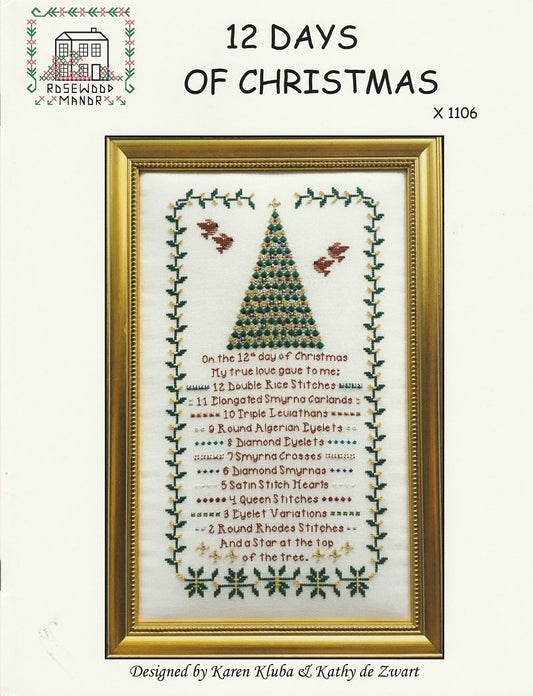 Rosewood manor 12 Days of Christmas cross stitch patter