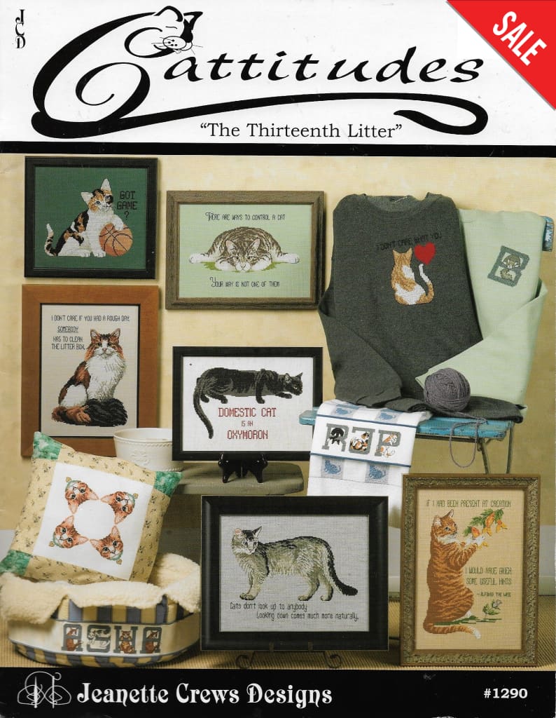 Jeanette Crews The Thirteenth Litter Cattitudes 1290 cross stitch pattern