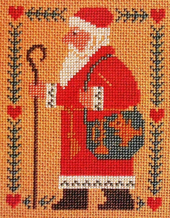 Prairie Schooler Santa 1987 cross stitch pattern