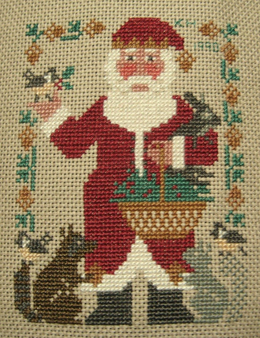 Prairie Schooler 1990 Santa Christmas cross stitch pattern