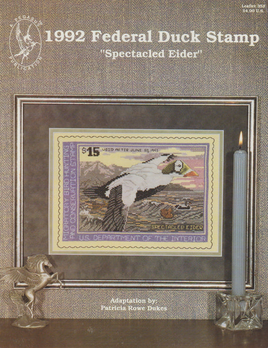 Pegasus 1992 Federal Duck Stamp Spectacled Eider 352 cross stitch pattern