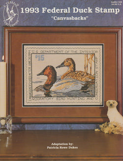 Pegasus 1993 Federal Duck Stamp canvasbacks cross stitch pattern