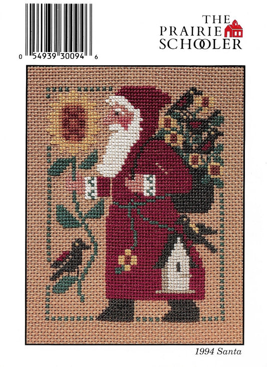 Prairie Schooler 1994 Santa Christmas cross stitch pattern