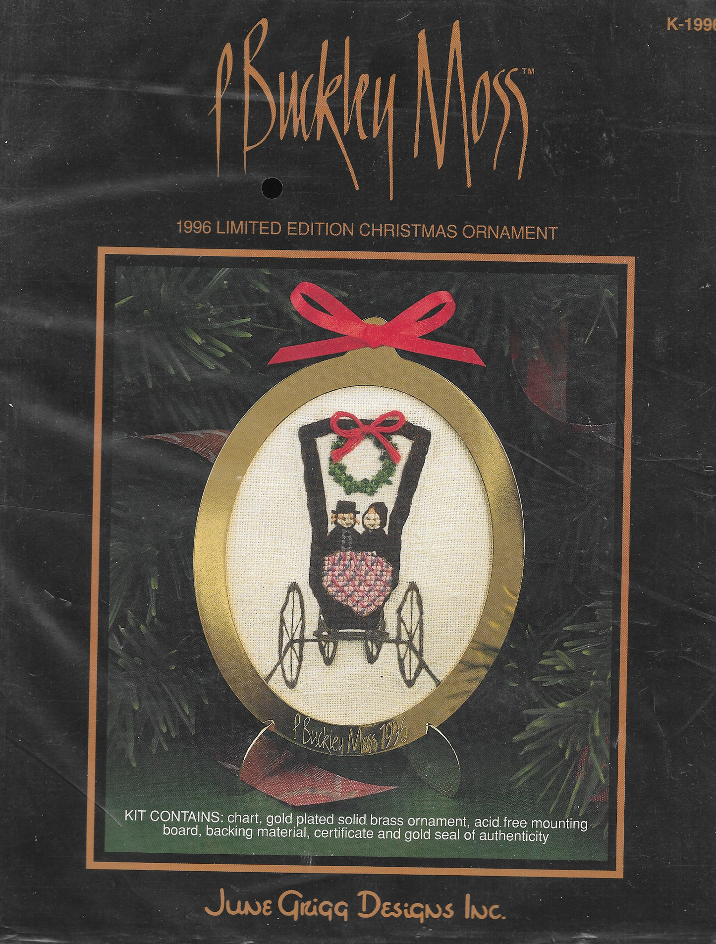 P Buckley Moss 1996 Limited Edition Ornament amish cross stitch pattern