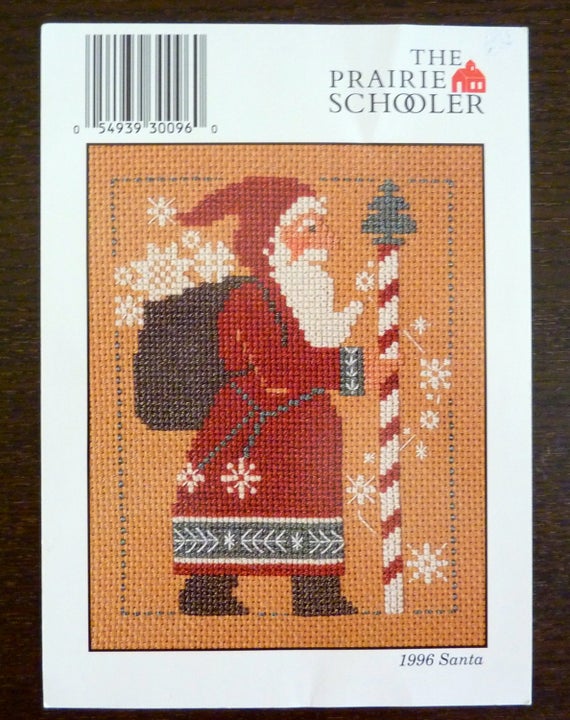 Prairie Schooler 1996 Santa Christmas cross stitch pattern