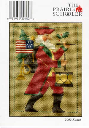 Prairie Schooler 2002 Santa Christmas cross stitch pattern