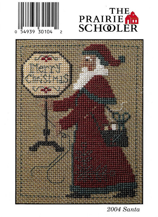 Prairie Schooler 2004 Santa Christmas cross stitch pattern