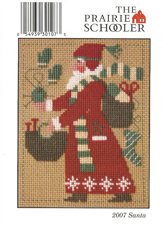 Prairie Schooler 2007 Santa Christmas cross stitch pattern