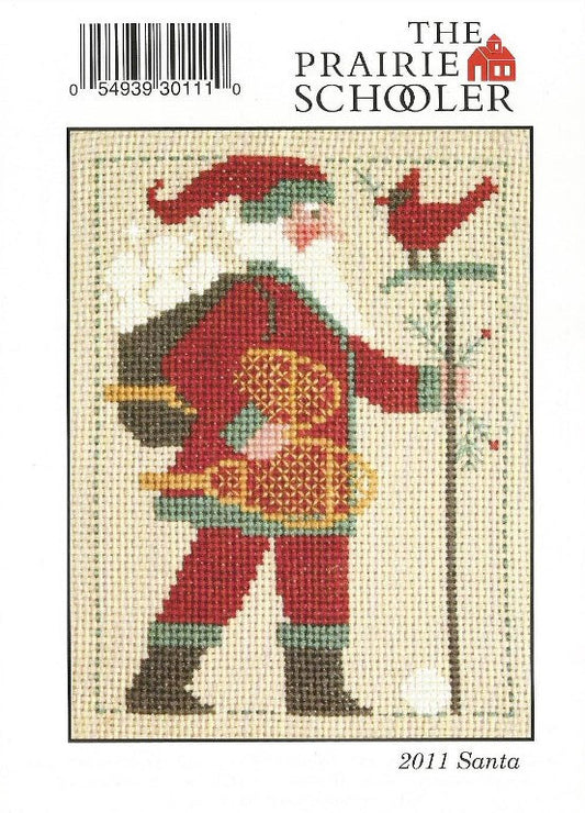 Prairie Schooler 2011 Santa Christmas cross stitch pattern