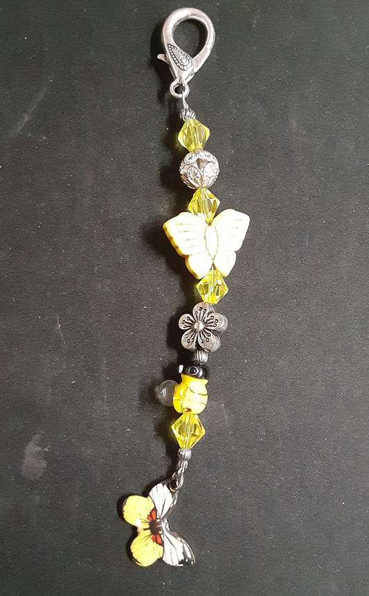 Yellow Butterfly scissor fob