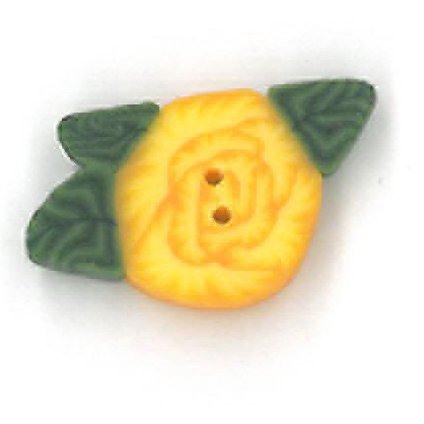 Just Another Button Company Judy's Yellow Rose 2261 handmade clay buttons