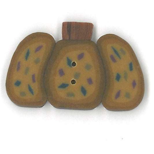 Just Another Button Company Gold Wild Pumpkin 2294 handmade clay buttons