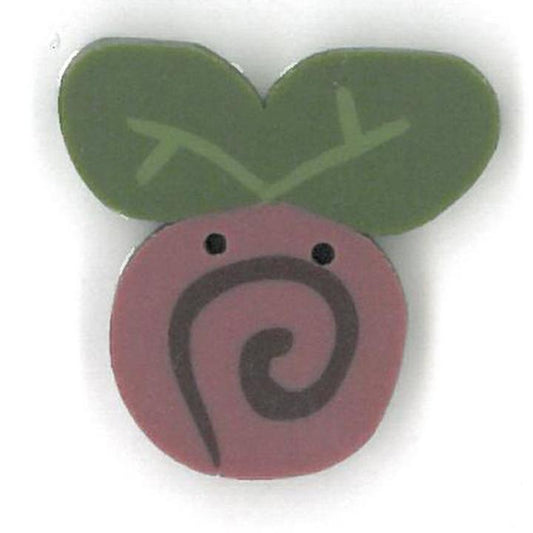 Just Another Button Company Mauve Swirly Bud 2307 buttons