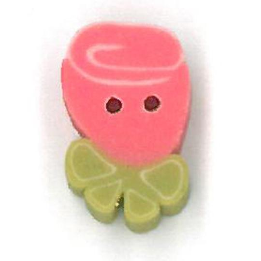 Just Another Button Company Pink Ribbon Rose 2321 buttons