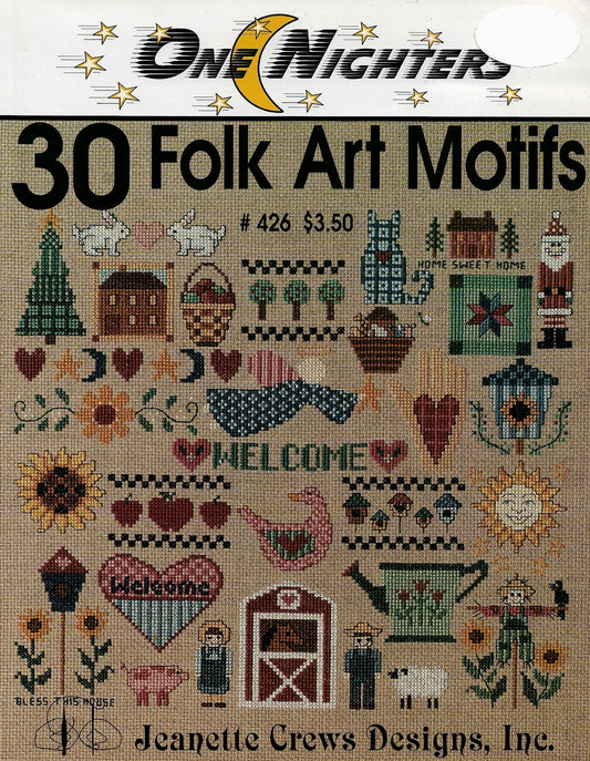 Jeanette Crews 30 Folk Art Motifs cross stitch pattern